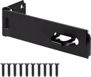 7-1/2 Inch Hasp Latch Heavy Duty, 2 Pcs Stainless Steel Padlock Latch 0.11 Inch Thick, Black Finish Security Door Hasp Latch for Gates, Outdoor Doors, Cabinet, Drawer(16 Screws Included)