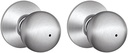 SCHLAGE F40 CSV ORB 626 Commercial Series Orbit Door Knob, Bed & Bath Privacy Lock, Satin Chrome (Pack of 2)