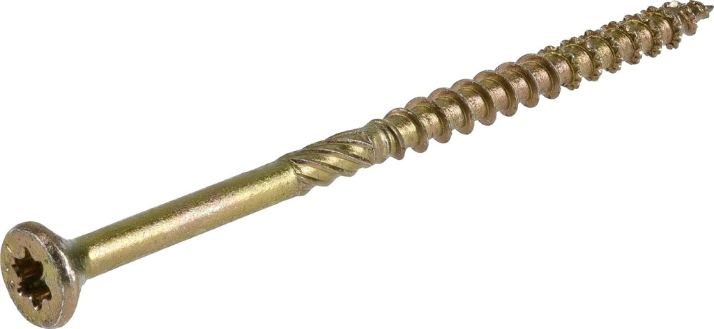 Power Pro 967770 Wood Screws, #9 X 3, Premium Star Drive Indoor Cabinet Screws, Gold Yellow Zinc, 1/4 Keg, 2000 Pcs