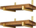 ADDGRACE Gold Shelf Brackets 4 Pcs Heavy Duty Wall Mounted with Lip Shelving Supports for DIY Floating Shelf 8 Inch,Brand