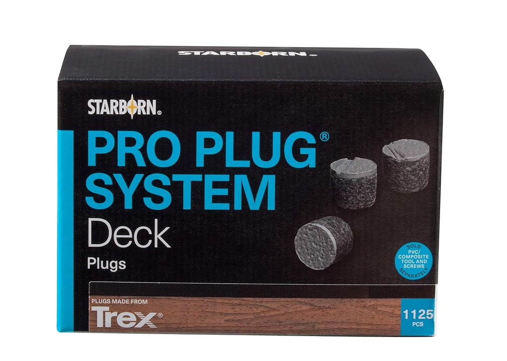 Pro Plug PVC Plugs for Trex Havana Gold Decking, 1125 Plugs for 300 Sq Ft