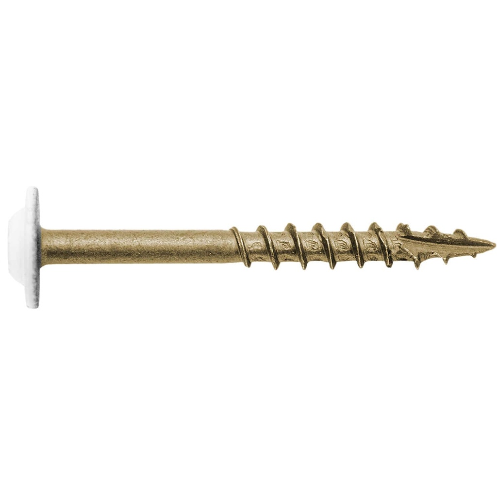 #8 X 1-5/8" Bronze Star Exterior Coated Modified WHITE Truss Head - Cabinet Wood Screw Torx/Star Drive Head (5 Lbs ~800 Screw Count) Multipurpose Exterior Coated Torx/Star Drive Wood Screws