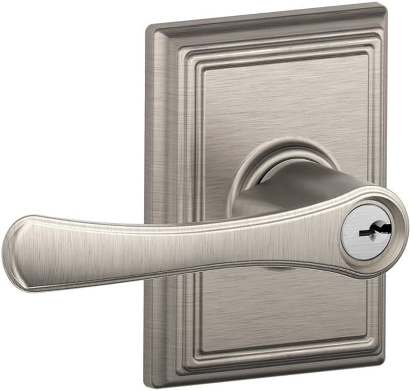 Schlage F51 VLA 619 ADD 16-086 10-027 Addison Collection Avila Keyed Entry Lever, Satin Nickel