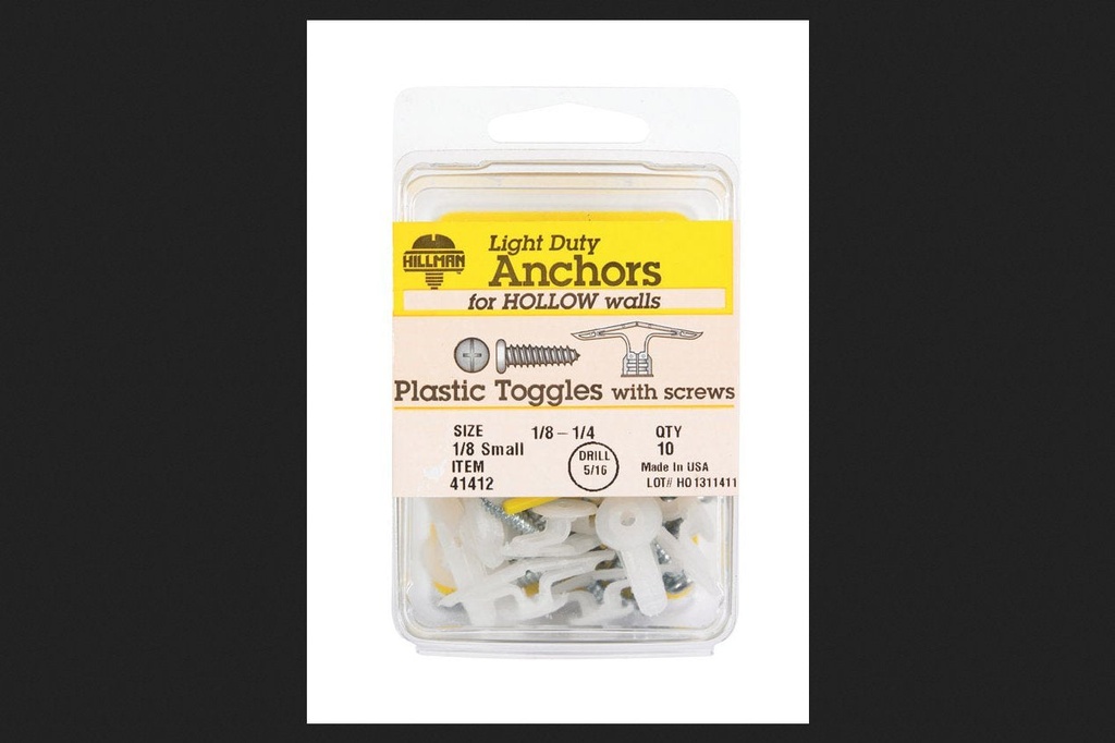 Hillman 1/8 In. Dia. X 1/8 Small In. L Plastic Pan Head Pop-Toggle Anchors 10 Pk