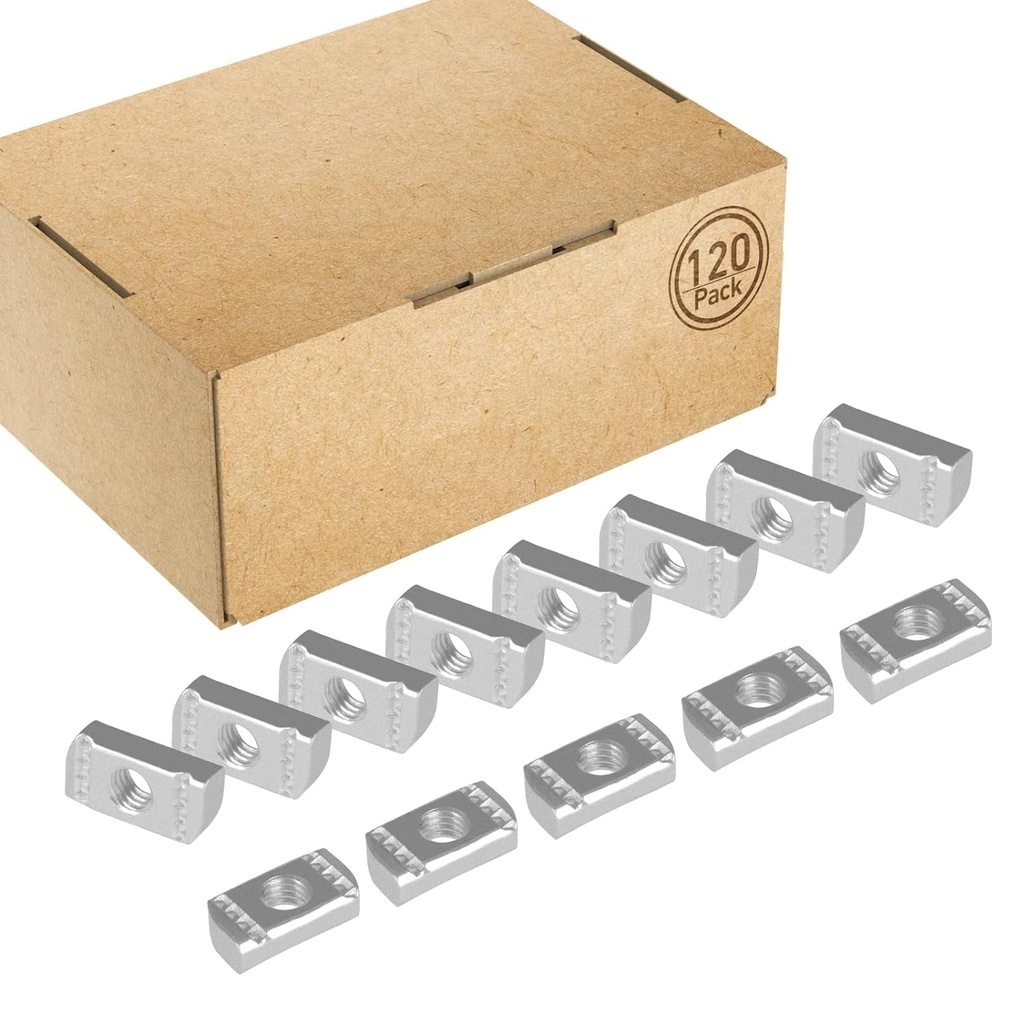 120 Pcs Strut Channel Nuts 3/8"-16 No Spring, Thickened Zinc Plated Strut Nuts for Strut Channel (120 Pcs)