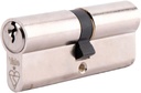 Yale KM3030-NP Euro Double 1 Star Kitemarked Cylinder, 3 Keys Supplied, High Security, Boxed, Suitable for All Door Types, Nickel Finish, 30:10:30 (70 Mm)
