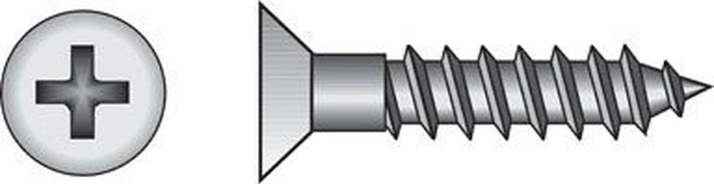 Hillman No. 12 X 2 In. L Phillips Flat Head Zinc-Plated Steel Wood Screws 100 Pk