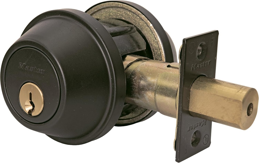 Master Lock DSCHSD10B Heavy Duty Single Cylinder, Grade 2 Commercial Deadbolt with Bump Stop, Oil Rubbed Bronze Finish