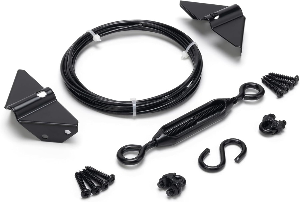 Anti-Sag Gate Kits for Wooden Fence, Black Gate Support Cable Kit Hardware, Gate Sag Frame Kit Hardware for Wooden Fence, Wood Gate Door Repair Kit for Outdoor, 1 Pack