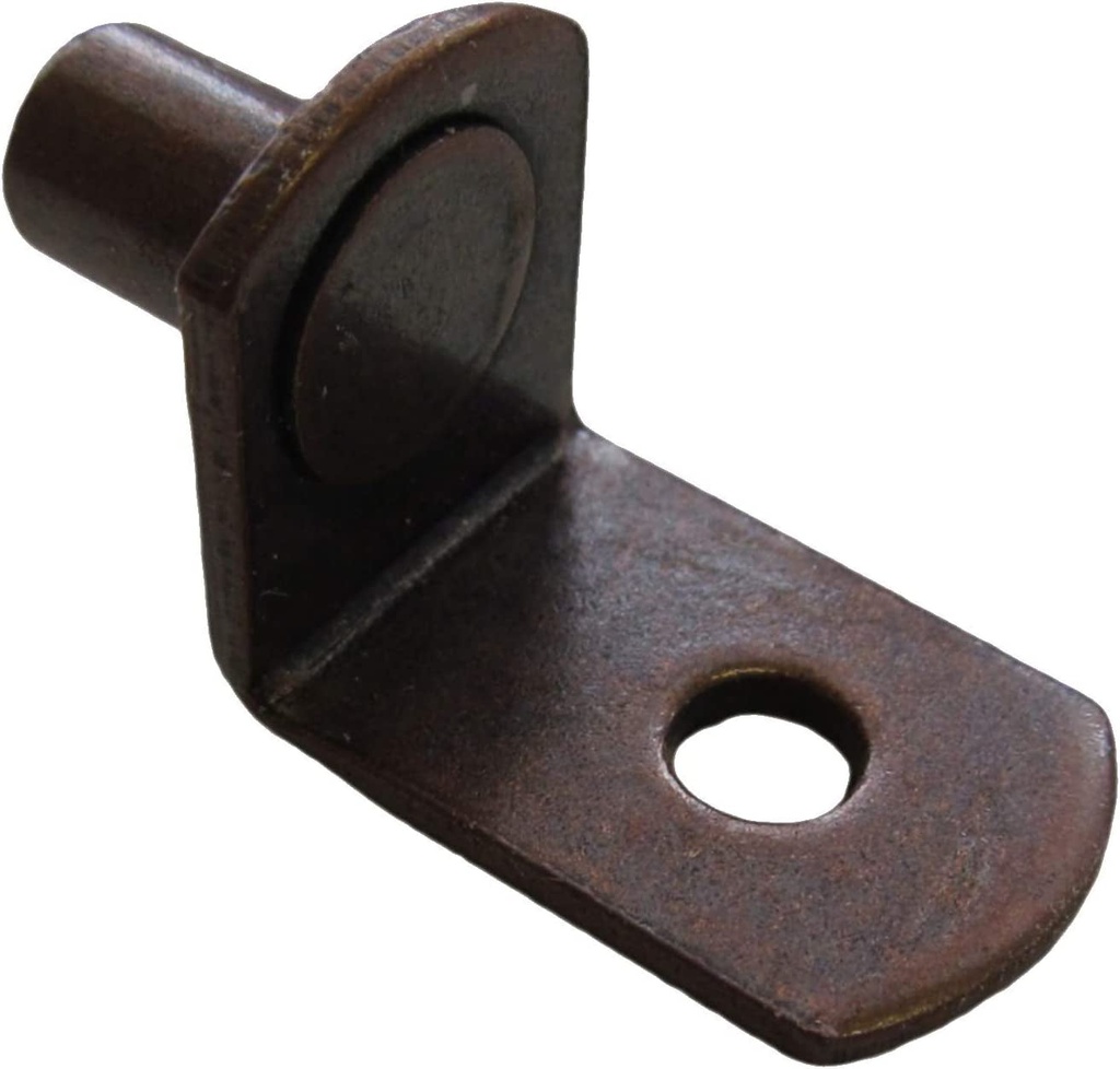 5Mm L-Shaped Bracket Style Cabinet Shelf Support Pegs with Hole for Closets, Kitchens, & Furniture - Antique Bronze - 25 Pack