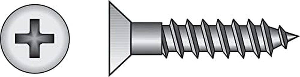 Wood Screws, Zinc, Phillips, #14 X 2-In., 100-Pk.