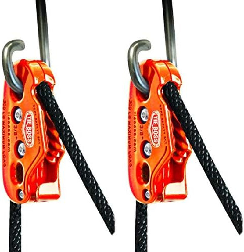 Tie Boss Tie down System - Orange - 10' X 3/8" Diameter Rope (Pack of 2)