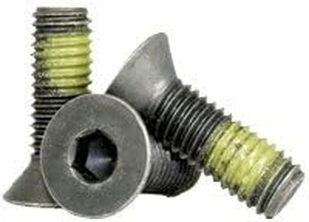 Newport Fasteners Nylon Patch Socket Flat Countersunk Head Cap Screw, 6-32 X 3/8", Alloy Steel, Black Oxide, Hex Socket (Quantity: 1000) Coarse Thread, 6 Allen Bolt, Length: 3/8 Inch, Full Thread