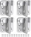 Uxcell 4Pcs Flip Gate Latches, 45Mm Stainless Steel Slide Bolt Latch Door Lock Catch with Padlock Hole for Barn Cabinet Pet Cage Wood Fence Garage Window (Left Open, Silver)