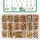 FOLIV 775PCS Grade 8.8 M6 M8 M10 Bolts and Nuts Assortment Kit, Heavy Duty Metric Hex Bolts Nuts Washers Kit, 16 Common Sizes Included