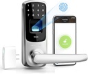 ULTRALOQ UL3 BT (2Nd Gen) Smart Lock + Bridge Wifi Adaptor, 5-In-1 Keyless Entry Door Lock with Wifi, Bluetooth, Biometric Fingerprint and Touch Keypad, Smart Door Lock Latch Edition (Satin Nickel)