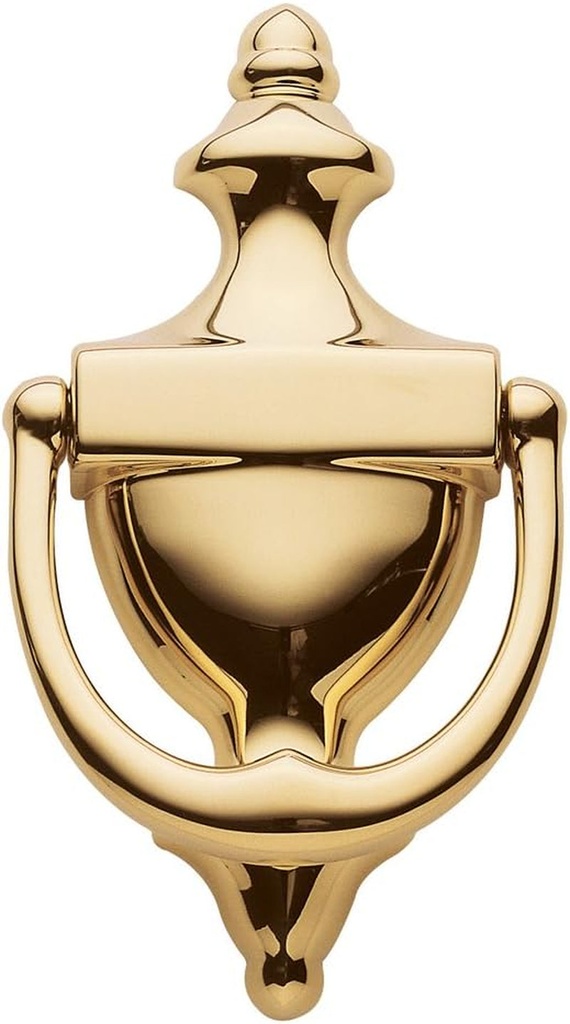 Baldwin Estate 0102.003 Colonial Knocker in Polished Brass, 6.5"X3.5"