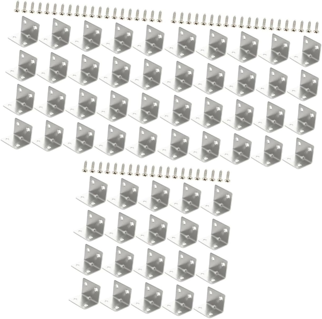 GLEAVI Cupboard Shelf 60 Pcs Corner Code Thicken Metal Corner Stainless Steel Stainless Steel Shelf