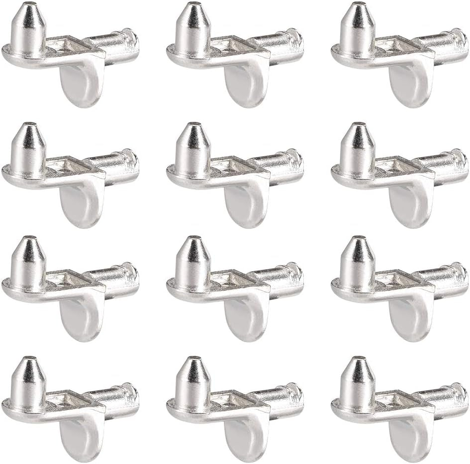 Uxcell Shelf Support Peg,5Mm L-Shaped Support, Furniture Cabinet Shelf,Bracket Pegs with Pin,For Kitchen Furniture Book Shelves Supplies,Silver Tone 80Pcs