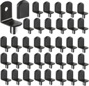 Black-50Pcs Plated Steel L-Shelf Support Pegs, 1/4" L-Shaped Bracket Style Cabinet Shelf Support Pegs with Rubber Sleeve, for Kitchens Support & Shelves