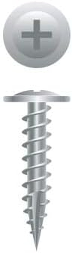 Stainless Steel Lath Screws, #8 X 1-7/8, Sharp Point Modified Truss Head Phillips Drive (Quantity: 1000) Type 17 Cutting Point 305 (18-8) Stainless Steel, Length: 1-7/8 (1.875) In.