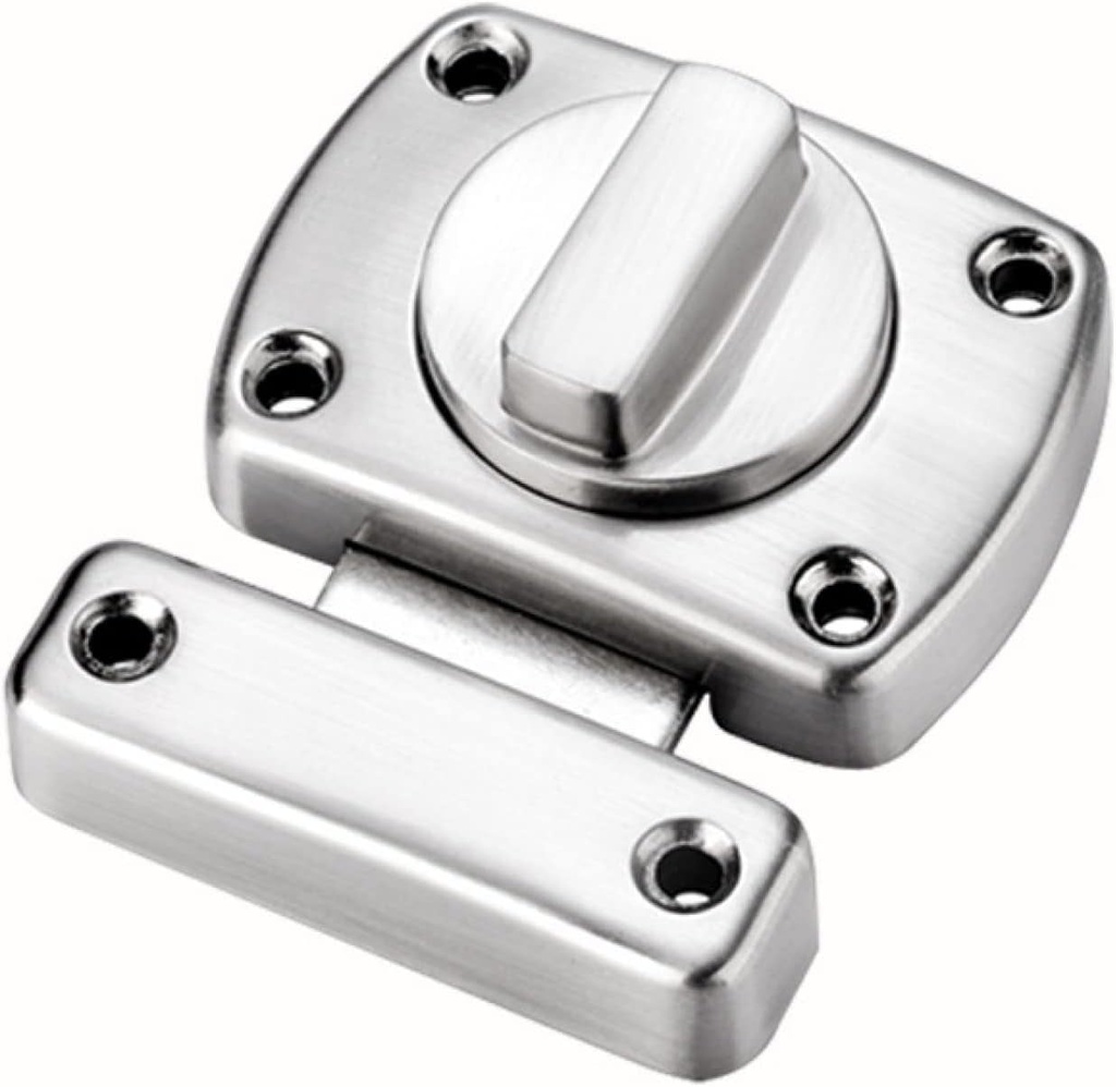 Bolt Wooden Door and Window Anti-Theft Door Buckle Door Bolt Cabinet Door Lock Buckle Sliding Door Safety Thickened Mounted Lock, Large Silver Rotate Bolt Latch Gate Latches Safety Door Slide Lock