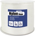 Nylon Rope 500 Ft 1/4 Inch – Multipurpose Tightly Braided Rope – Abrasion & UV Resistant – Ideal Use for Camping, Clothesline, Marine Rope Flag Line - Solid Utility Rope for Indoor Outdoor