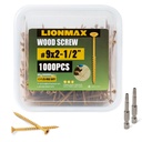 LIONMAX Deck Screws 2-1/2 Inch, Wood Screws #9 X 2-1/2", 1000 PCS, Rust Resistant, Exterior Epoxy Coated, Outdoor Decking Screws, Torx/Star Drive Head Deck Screw, T25 Star Bit Included, Tan