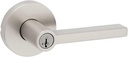 Kwikset 740HFLRDT-15S Halifax Lever with round Rose Entry Door Lock Smartkey with 6AL Latch and RCS Strike Satin Nickel Finish