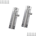 Lilaly 2 Pack 3 Inch Security Gate Sliding Latch Lock,Door Lock Latch Set - Secure Your Doors with Barrel Bolt Latches with 12 Screws (Silver)