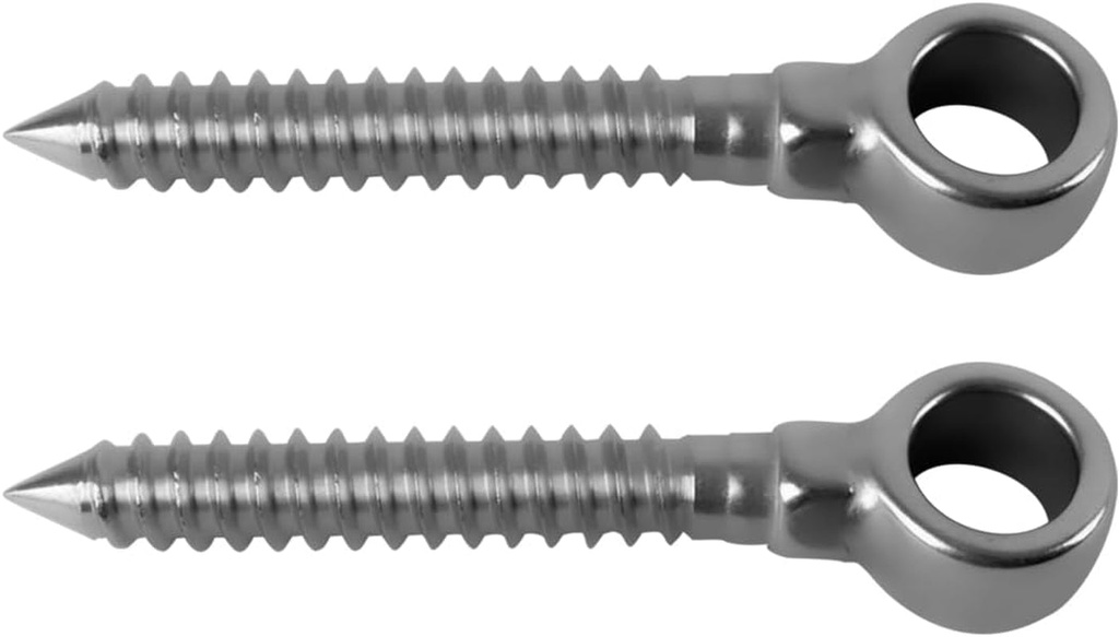 2 Pack Screw Hinge,4-1/2" Chain Link Gate Hinge with 5/8" Pin, 304 Stainless Steel Gate Hinges for Wooden Gate Post,Fence Post(Male),Silver