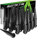 1/2-20 Wheel Spike Lug Nuts, 20Pcs Black Spike Lug Nuts 1/2X20 Solid 4.4" Tall Acorn Lug Nut with 1 Socket Key Replacement for Wrangler Cherokee Liberty