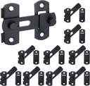 10PCS Barn Door Lock, Sliding Barn Door Latch Stainless Steel Safety Gate Latches Flip Latch Small Door Bolt Latch Lock Hardware for Wine Cabinet Outdoor Wood Gate Bathroom Closet Window, Black