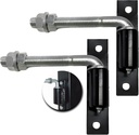 2 Pack Steel J-Bolt Hinge with Plate,Heavy-Duty Welded Hingefor Doors Gates,Heavy-Duty Driveway Gates for Welding on Larger Iron or Steel Gates(Silver,B-3/4")