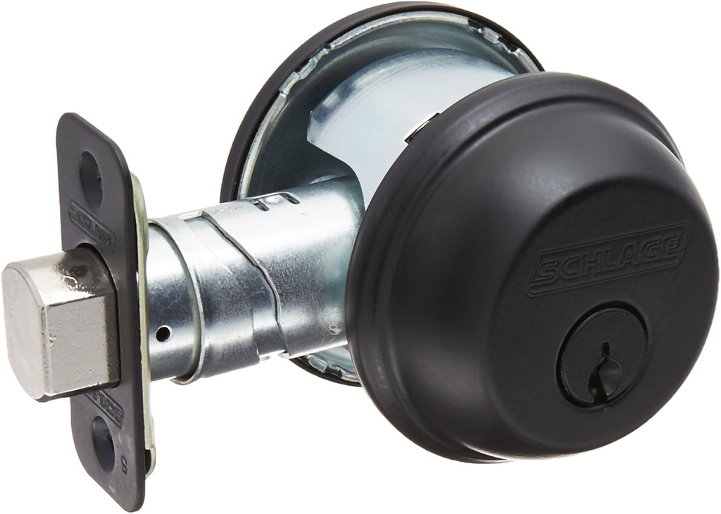 Schlage Lock Company, Matte Black Schlage B60N622K4 Single Cylinder Deadbolt 622