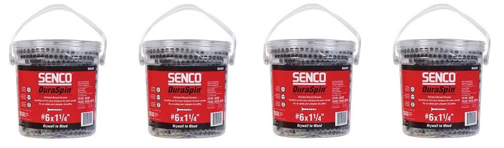 Senco 06A125P Duraspin Number 6 by 1-1/4-Inch Drywall to Wood Collated Screw (1,000 per Box) (4-(Pack))