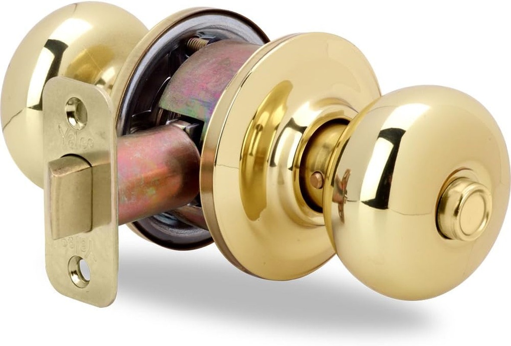 Yale YH Collection Cambridge Knob in Polished Brass - Privacy