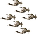 Design House 190702 Stratford 6-Way Universal Privacy Bed and Bath Door Lever Satin Nickel 6-Pack