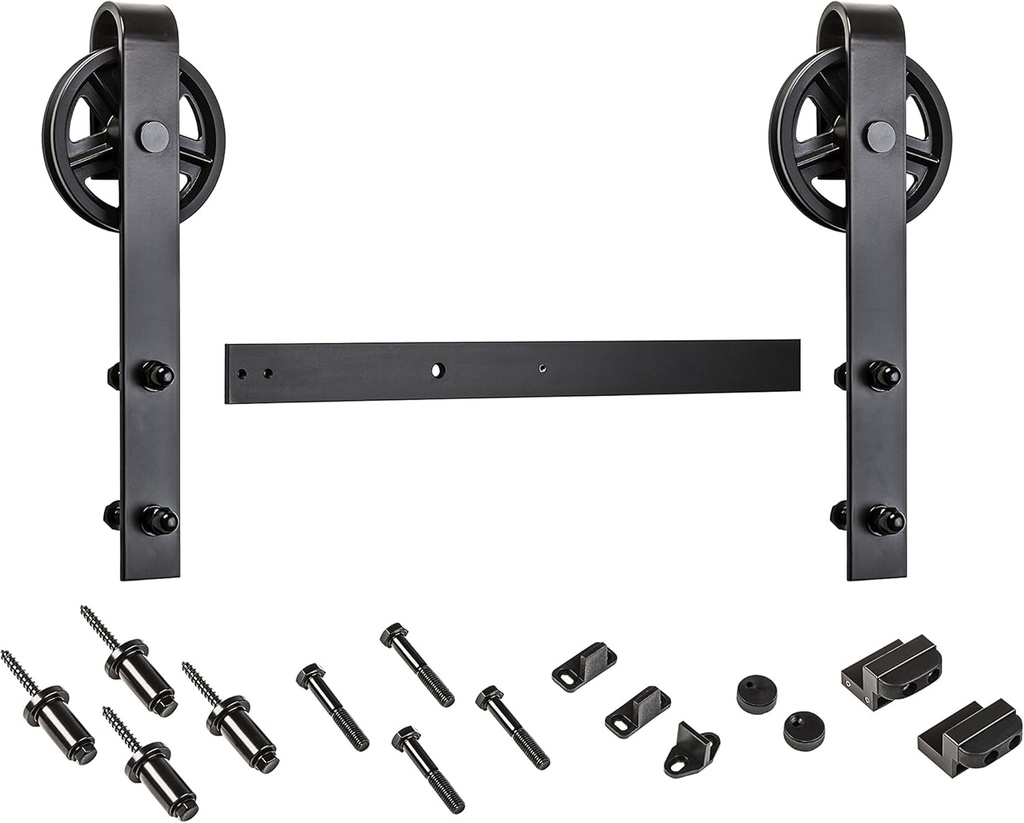 National Hardware N186-968 Decorative Interior Sliding Barn Door Hardware Spoke Wheel In, 72", Oil Rubbed Bronze