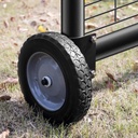 8" Heavy Duty Gate Wheel Caster for Metal Tube Gate, Gate Helper Support Side-Mounted Wheel for Swing Gate Farm Gate Chain Link Fence Gate, Fits 1-5/8" to 2" O.D. round Tube Gate Frames, Black