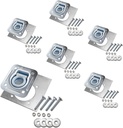6-Pack - Recessed Pan D-Ring Trailer Tie Downs (6,000 Lb. Capacity) and Heavy Backer Plates, Including Mounting Hardware (Complete Set: 24 Carriage Bolts, Washers and Nylon Lock Nuts)
