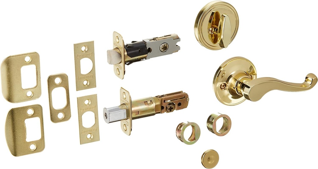 Schlage Dexter 1-3/8-In to 1-3/4-In Bright Brass Single Cylinder Lever Entry Door Interior Handles