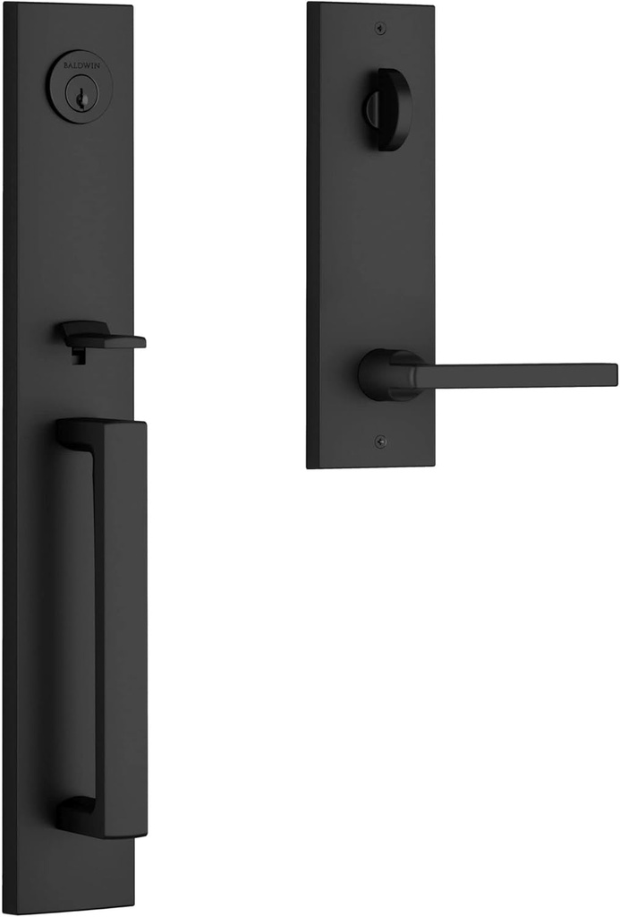 EE.SANXSQU.CQE.190 Santa Cruz Emergency Egress Handleset with Square Lever - Satin Black (A)