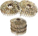 3600 Count Siding Nails 15 Degree 7/8 Inch X 0.12 Inch Collated Wire Coil Full round Head Ring Shank Electro Galvanized Roofing Nails