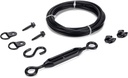 Durable Anti-Sag Gate Kits for Wooden Fence, Gate Support Cable Kit in Zinc, Anti-Sagging Fence Gate Kit Steel, Wood Door Repair Kit for Outdoor, Black