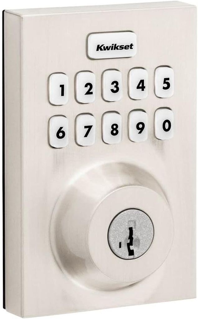 Kwikset Home Connect 620 Smart Lock Deadbolt with Z-Wave Technology, Works with Ring Alarm, Samsung Smartthings and More, Z-Wave Hub Required, Contemporary Design in Satin Nickel