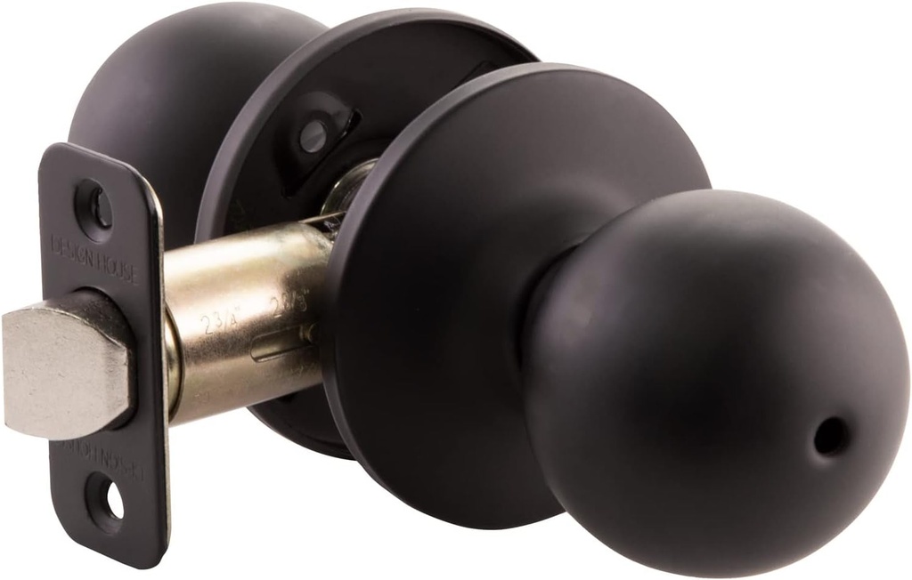Design House Ball Privacy Door Knob in Matte Black