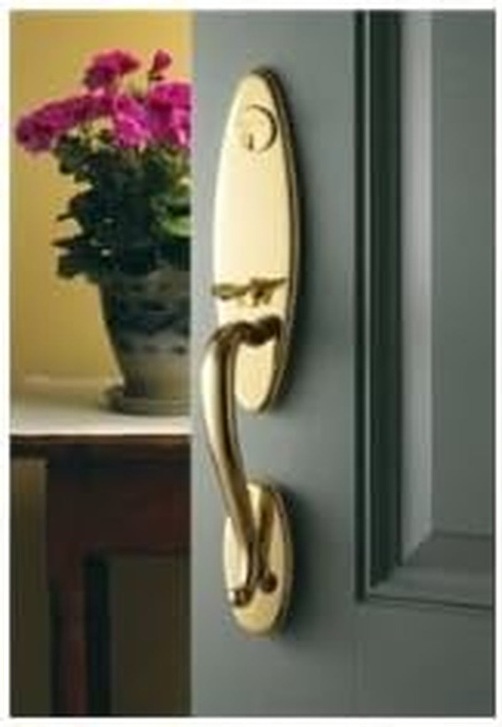 Baldwin 6573.003.FD Springfield Handleset Lockset Trim for Right Hand Door, Lifetime Brass