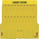 Master Lock - 1484B 20 Pack Lockout Station with Cover, Unfilled Yellow