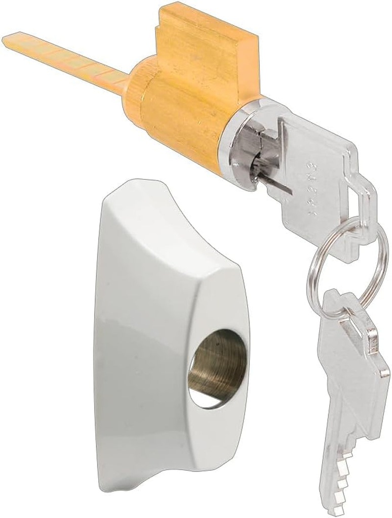 Prime-Line E 2144 Diecast, Sliding Door Keyed Locking Unit (Single Pack), White